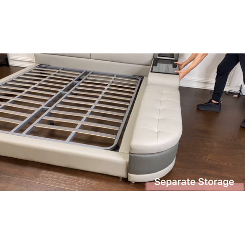 Orren Ellis Aslef King Upholstered Low Profile Platform Bed & Reviews